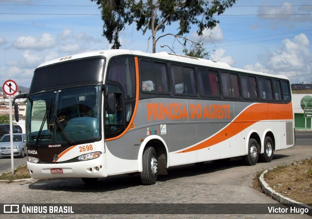 Auto Viação Princesa do Agreste 2698 na cidade de Caruaru, Pernambuco, Brasil, por Victor Hugo. ID da foto: 8222351.