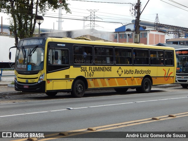 Viação Sul Fluminense 1167 na cidade de Volta Redonda, Rio de Janeiro, Brasil, por André Luiz Gomes de Souza. ID da foto: 8223304.