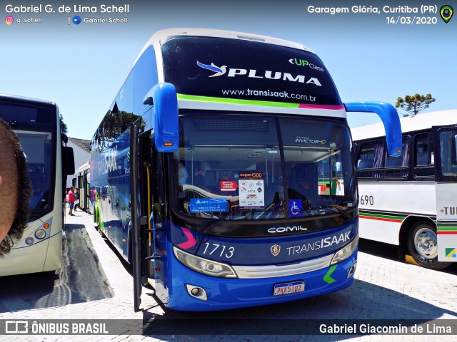 Trans Isaak Turismo 1713 na cidade de Curitiba, Paraná, Brasil, por Gabriel Giacomin de Lima. Número da foto: #8226080.