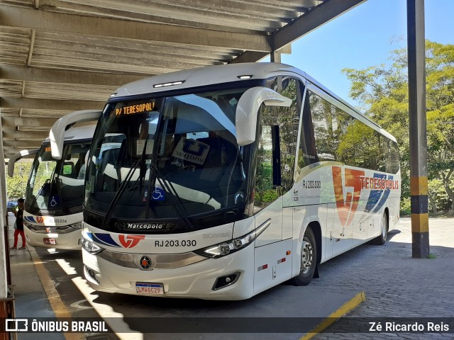 Viação Teresópolis RJ 203.030 na cidade de Teresópolis, Rio de Janeiro, Brasil, por Zé Ricardo Reis. ID da foto: 8224831.