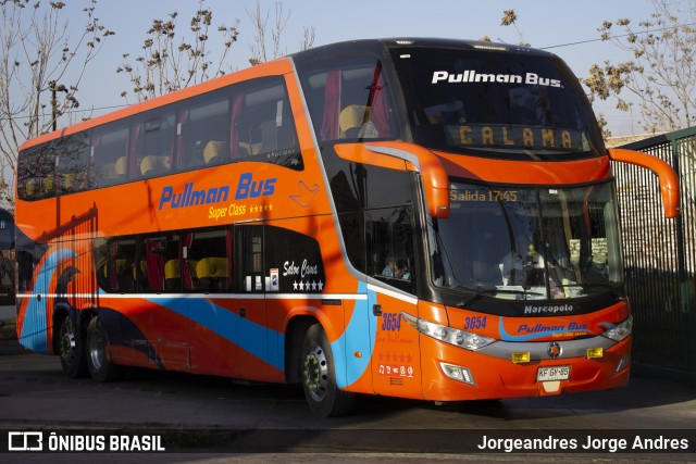 Pullman Bus 3654 na cidade de Estación Central, Santiago, Metropolitana de Santiago, Chile, por Jorgeandres Jorge Andres. ID da foto: 8226806.