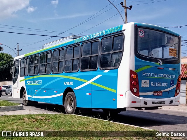 Viação Ponte Coberta RJ 190.002 na cidade de Nova Iguaçu, Rio de Janeiro, Brasil, por Selmo Bastos. ID da foto: 8230013.