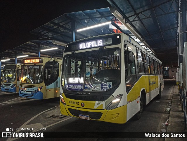 Viação Nilopolitana RJ 123.012 na cidade de Duque de Caxias, Rio de Janeiro, Brasil, por Walace dos Santos. Número da foto: #8230253.