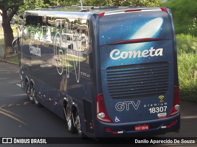 Viação Cometa 18307 na cidade de Ribeirão Preto, São Paulo, Brasil, por Danilo Aparecido De Souza. ID da foto: 8233710.