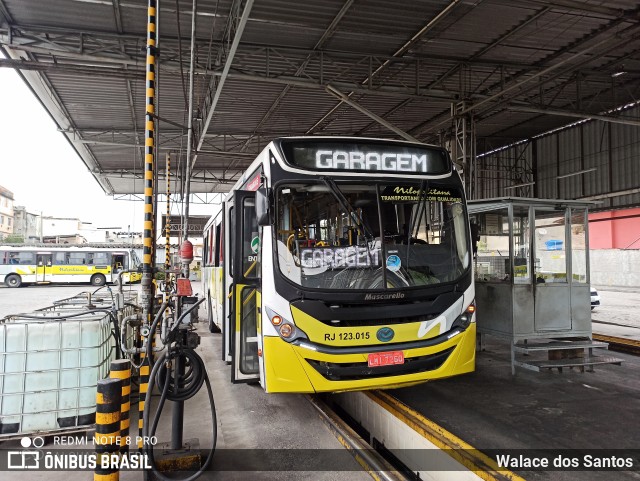 Viação Nilopolitana RJ 123.015 na cidade de Nilópolis, Rio de Janeiro, Brasil, por Walace dos Santos. ID da foto: 8241280.