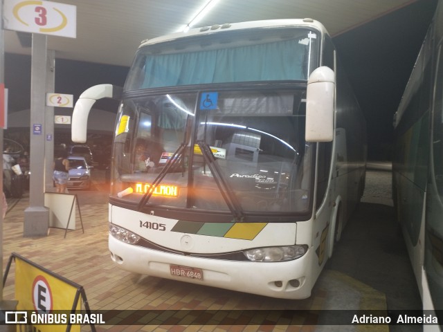 Empresa Gontijo de Transportes 14105 na cidade de João Monlevade, Minas Gerais, Brasil, por Adriano  Almeida. Número da foto: #8240934.