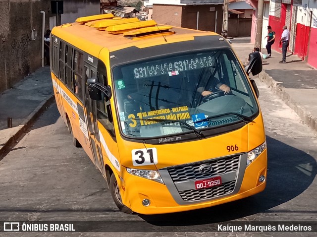 Transporte Suplementar de Belo Horizonte 906 na cidade de Belo Horizonte, Minas Gerais, Brasil, por Kaique Marquês Medeiros . ID da foto: 8241768.