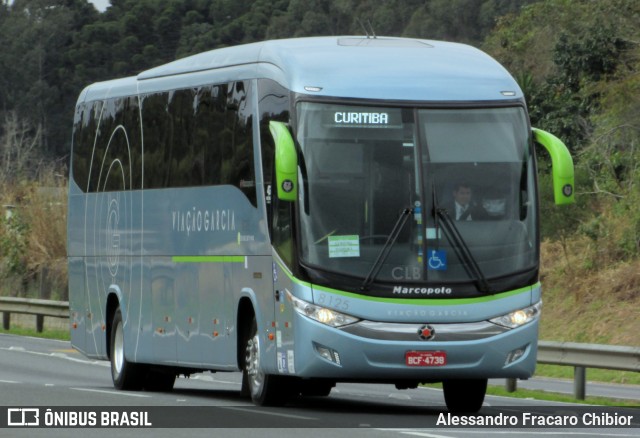 Viação Garcia 8125 na cidade de Campo Largo, Paraná, Brasil, por Alessandro Fracaro Chibior. ID da foto: 8239722.