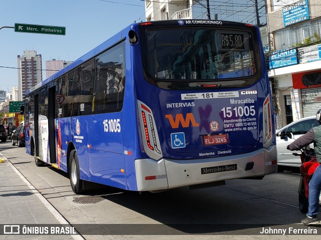 Viação Miracatiba 15.1005 na cidade de São Paulo, São Paulo, Brasil, por Johnny Ferreira. ID da foto: 8163603.