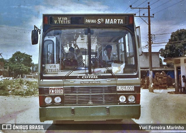 Transportes Flores RJ 128.003 na cidade de Rio de Janeiro, Rio de Janeiro, Brasil, por Yuri Ferreira Marinho. ID da foto: 8164530.