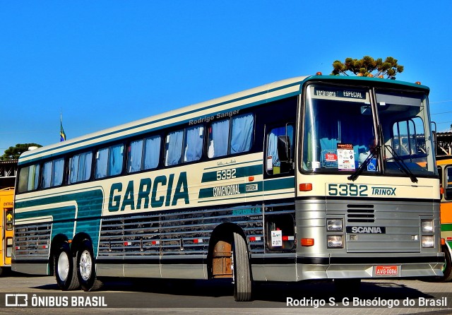 Viação Garcia 5392 na cidade de Curitiba, Paraná, Brasil, por Rodrigo S. G Busólogo do Brasil. ID da foto: 8166894.