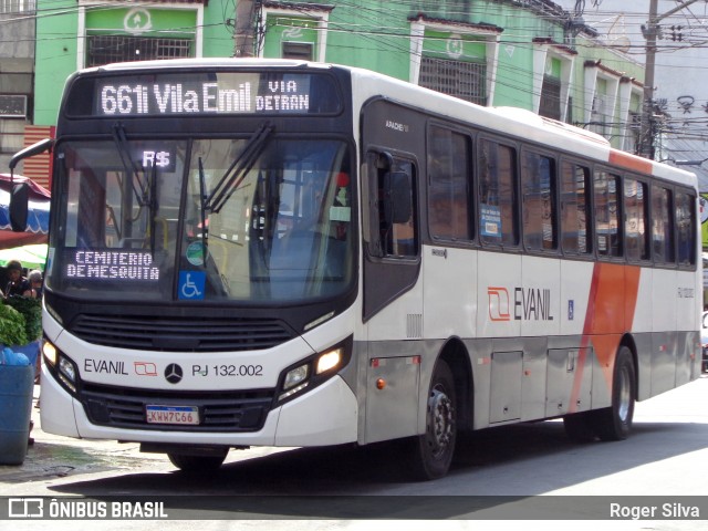 Evanil Transportes e Turismo RJ 132.002 na cidade de Nova Iguaçu, Rio de Janeiro, Brasil, por Roger Silva. ID da foto: 8169259.