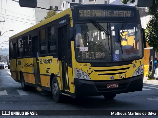 Viação Sul Fluminense 1251 na cidade de Volta Redonda, Rio de Janeiro, Brasil, por Matheus Martins da Silva. ID da foto: 8169280.