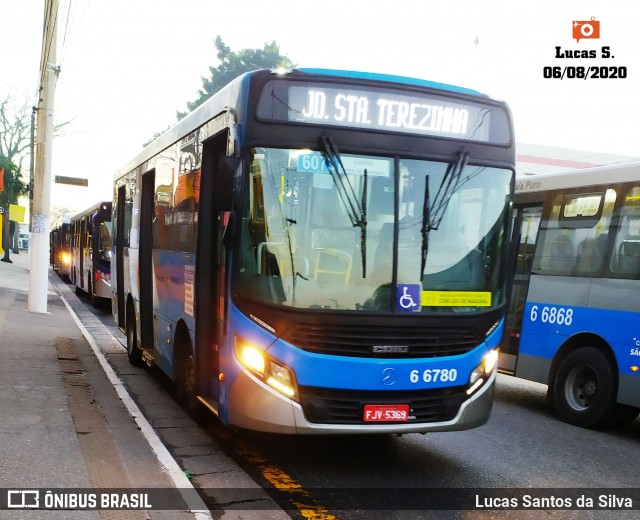 Transwolff Transportes e Turismo 6 6780 na cidade de São Paulo, São Paulo, Brasil, por Lucas Santos da Silva. ID da foto: 8170564.