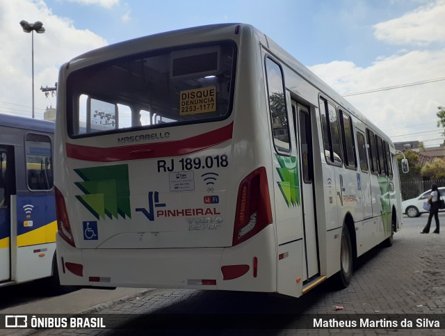 Viação Pinheiral RJ 189.018 na cidade de Volta Redonda, Rio de Janeiro, Brasil, por Matheus Martins da Silva. ID da foto: 8169330.