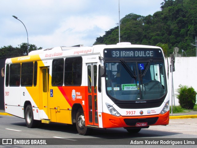 Viação Piracicabana Praia Grande 3937 na cidade de Praia Grande, São Paulo, Brasil, por Adam Xavier Rodrigues Lima. Número da foto: #8168429.
