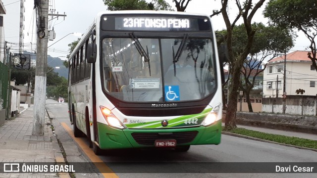 Viação Piracicabana Santos 4442 na cidade de Santos, São Paulo, Brasil, por Davi Cesar. ID da foto: 8174135.