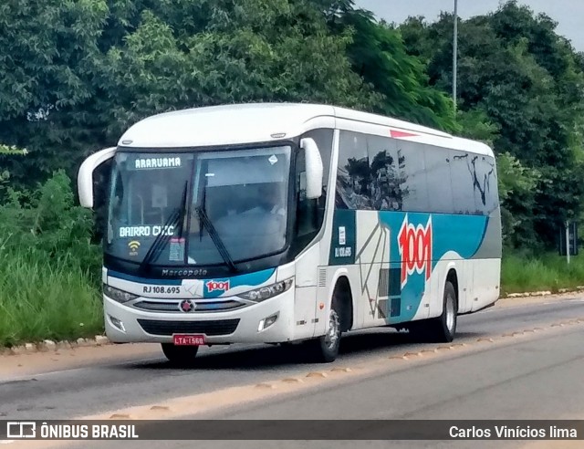 Auto Viação 1001 RJ 108.695 na cidade de Saquarema, Rio de Janeiro, Brasil, por Carlos Vinícios lima. ID da foto: 8173605.