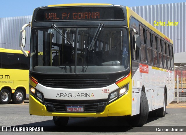 Viação Araguarina 3183 na cidade de Goiânia, Goiás, Brasil, por Carlos Júnior. ID da foto: 8173627.