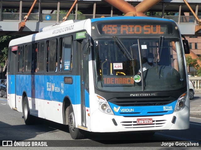 Viação Verdun B71148 na cidade de Rio de Janeiro, Rio de Janeiro, Brasil, por Jorge Gonçalves. ID da foto: 8171799.