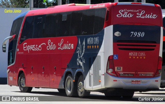 Expresso São Luiz 7980 na cidade de Goiânia, Goiás, Brasil, por Carlos Júnior. ID da foto: 8173435.