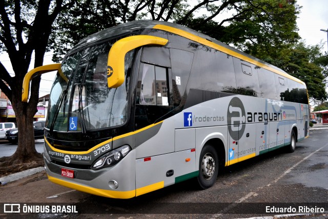 Expresso Araguari 3703 na cidade de Uberlândia, Minas Gerais, Brasil, por Eduardo Ribeiro. ID da foto: 8175761.