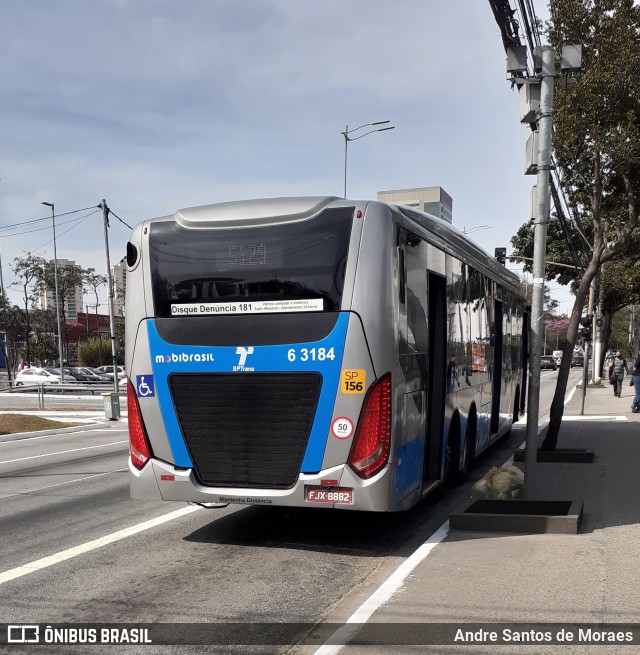 Viação Paratodos > São Jorge > Metropolitana São Paulo > Mobibrasil 6 3184 na cidade de São Paulo, São Paulo, Brasil, por Andre Santos de Moraes. ID da foto: 8176138.